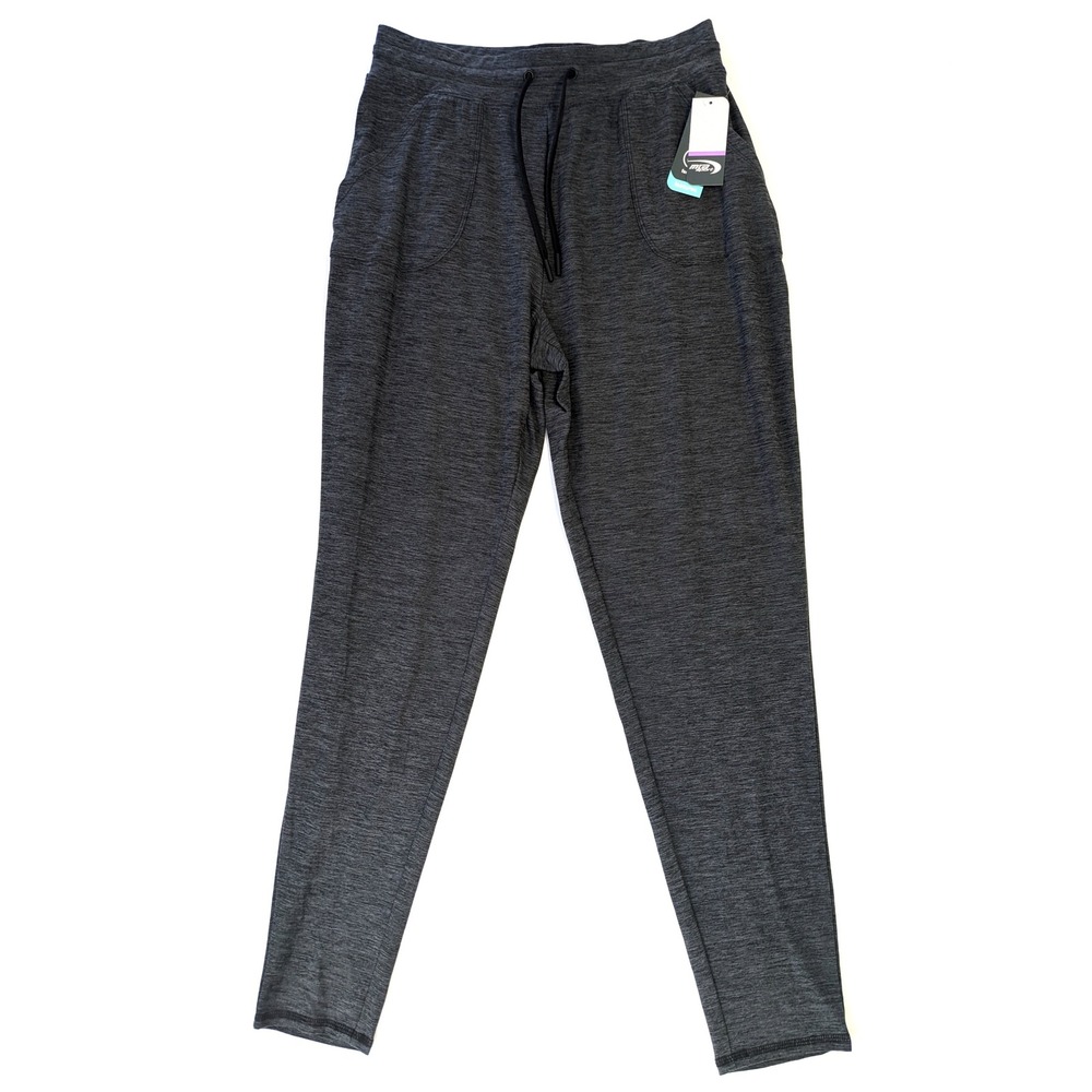 MTA Sport Womens Performance Jogger Pants Gray Space Dye Heathered Medium NWT